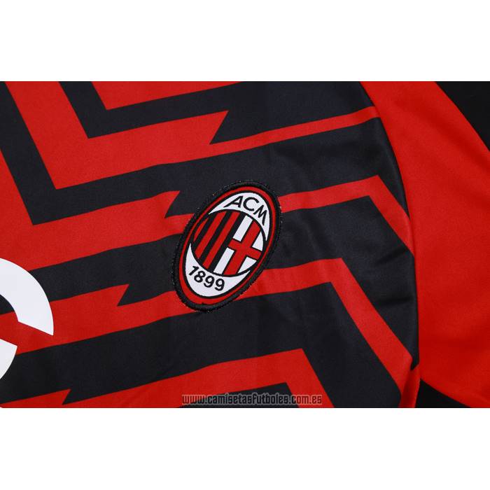 Chandal del AC Milan Manga Corta 2023-2024 Rojo y Negro